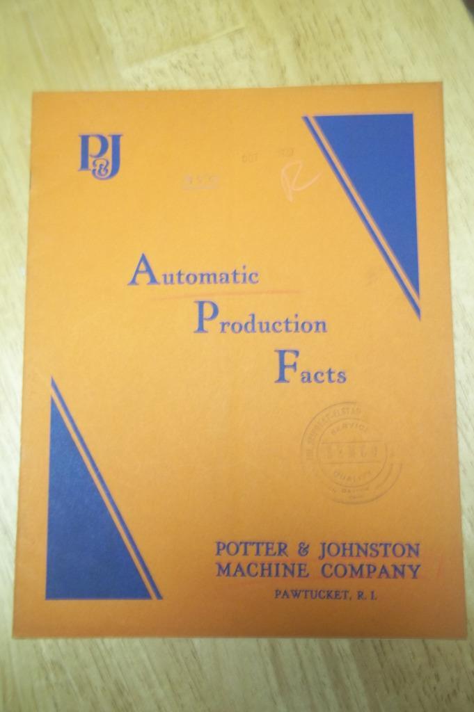 Vtg Potter&Johnston Machine Co Catalog~5-D 6-DL Automatics/Lathes~Tool Brochure