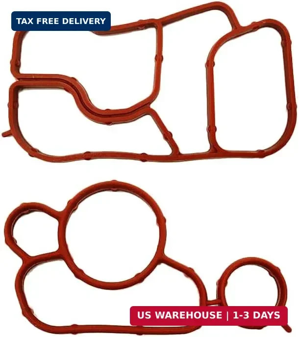 2pcs 06J115441 06J117070, Engine Oil Cooler Gaskets, Compatible with Audi A3 A4