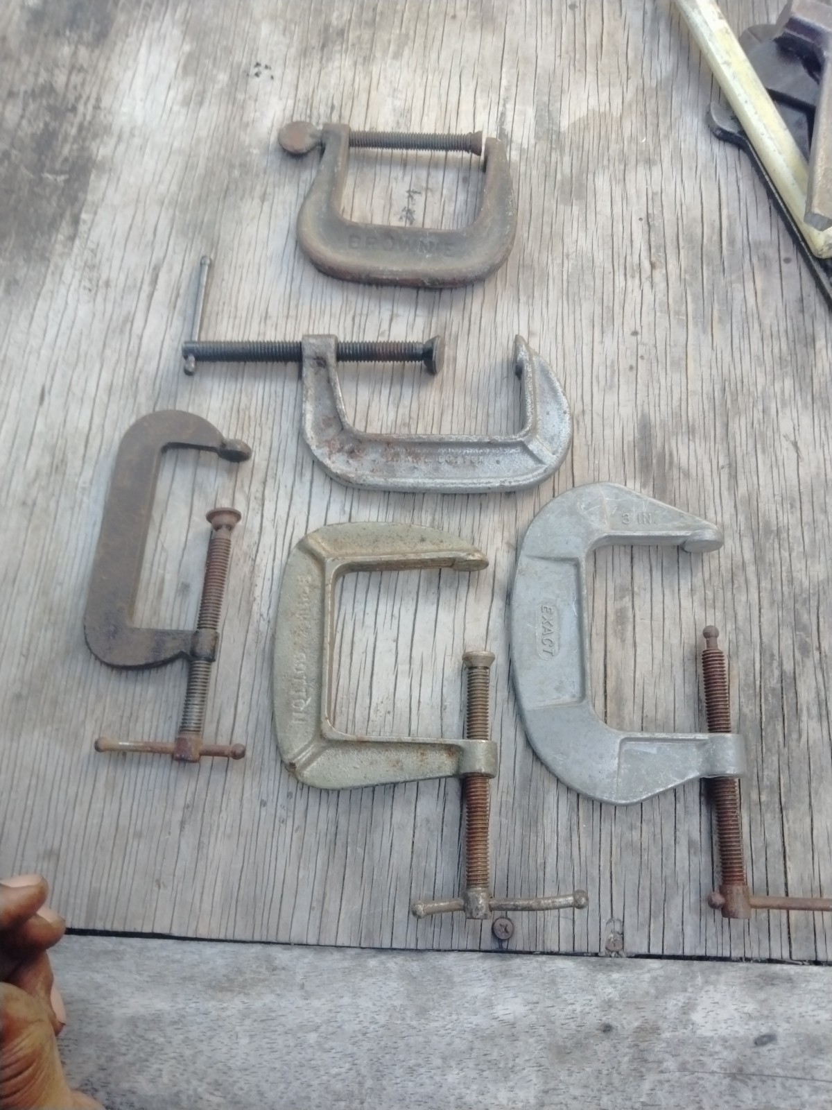 Vintage Lot of 5 Machinist C-Clamps 2 Brinn & Cotton’-Brownie – Exact -unbraned