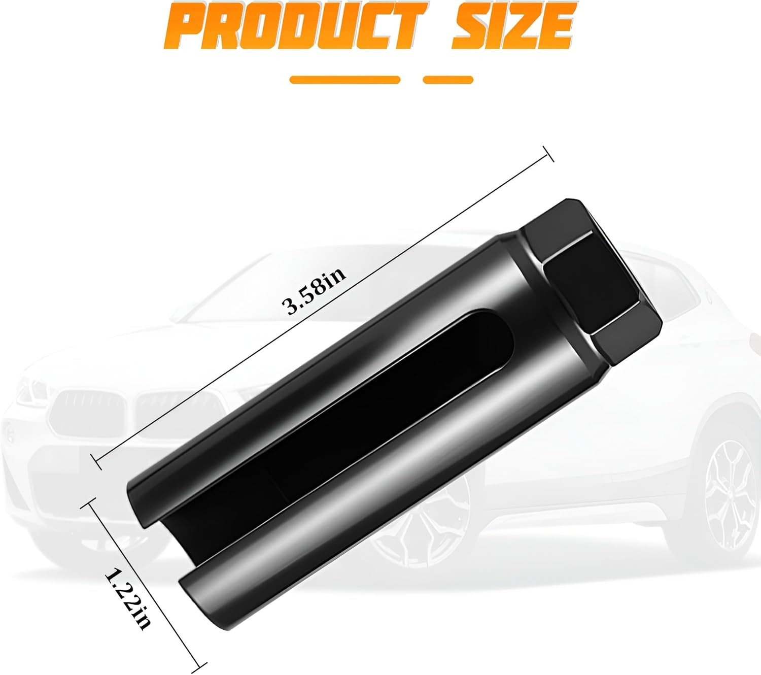 Oxygen Sensor Socket, 1/2 Inch Drive by 7/8 Inch Chrome-Vanadium Steel Vehicle O