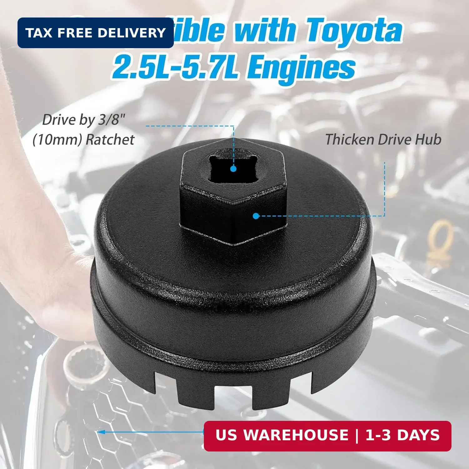 Oil Filter for Toyota Lexus, Heavy Duty Oil Filter Cap Remove Tool Wrench