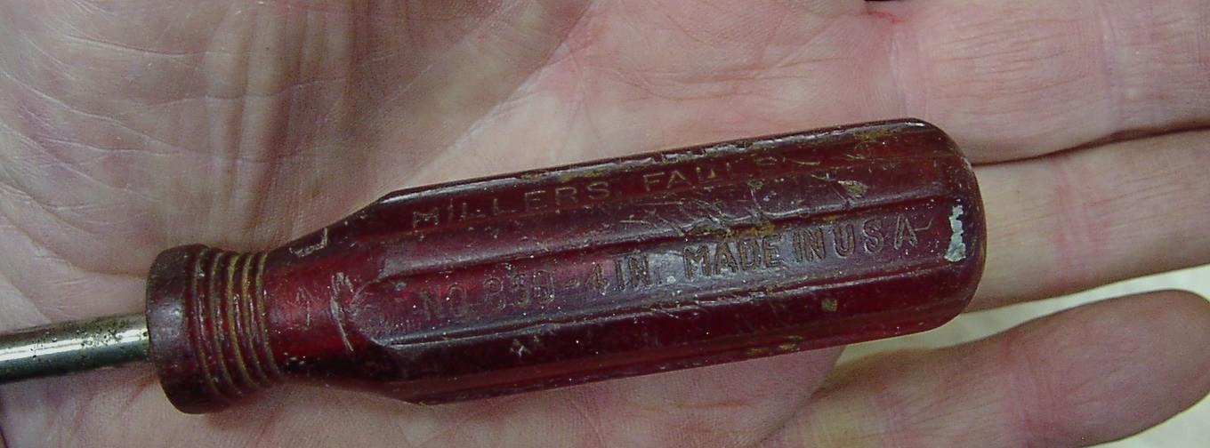 Vntg Millers Falls No. 850-4 In Phillips Screwdriver,Red Plastic Hndl,7-3/8,Good