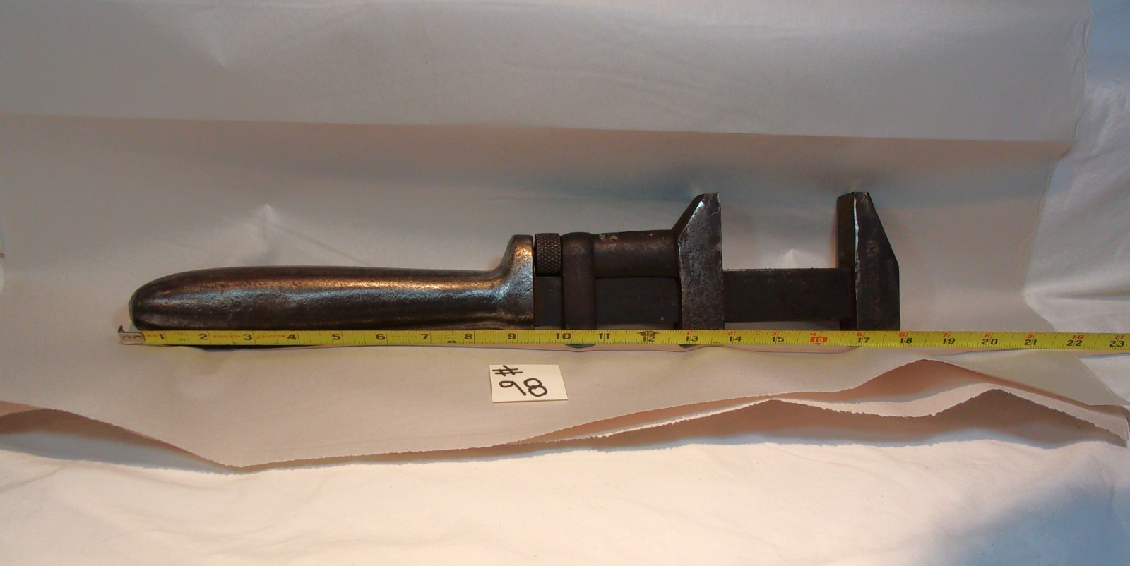 VINTAGE 18″ MONKEY WRENCH BY C.M.&ST.P.RY-SMOOTH JAW-STEEL HANDLE-HEAVY