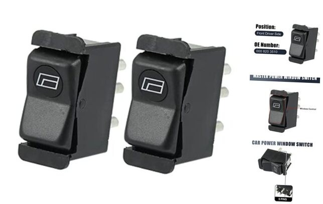2PCS Driver Master Power Window Switch for Mercedes SL R107 W107 Replacement