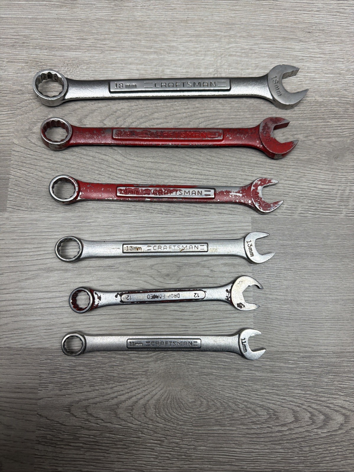 Craftsman USA Made Wreck Set Of 6 18mm 5/8, 14mm, 13mm, 12, 11mm