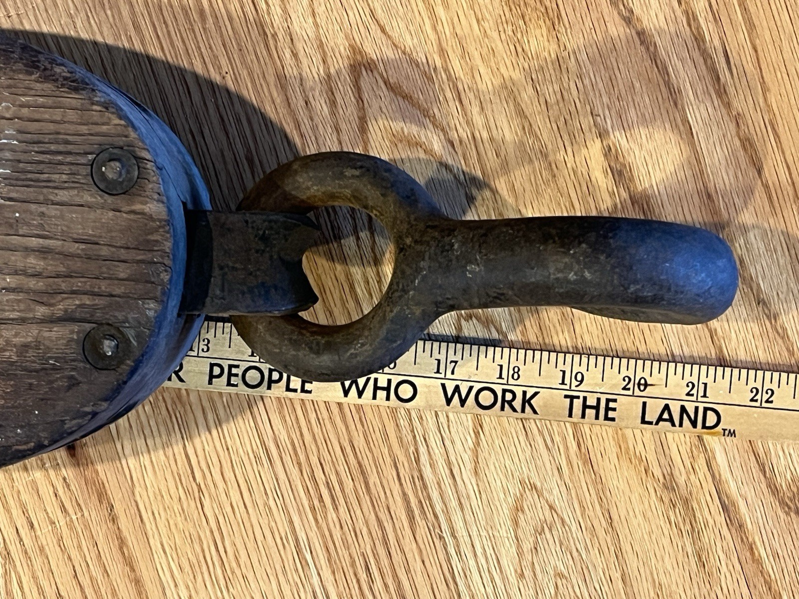 Antique, Rare Massive 22″ Nautical Block & Tackle Pulley Boston & Lockport-9488