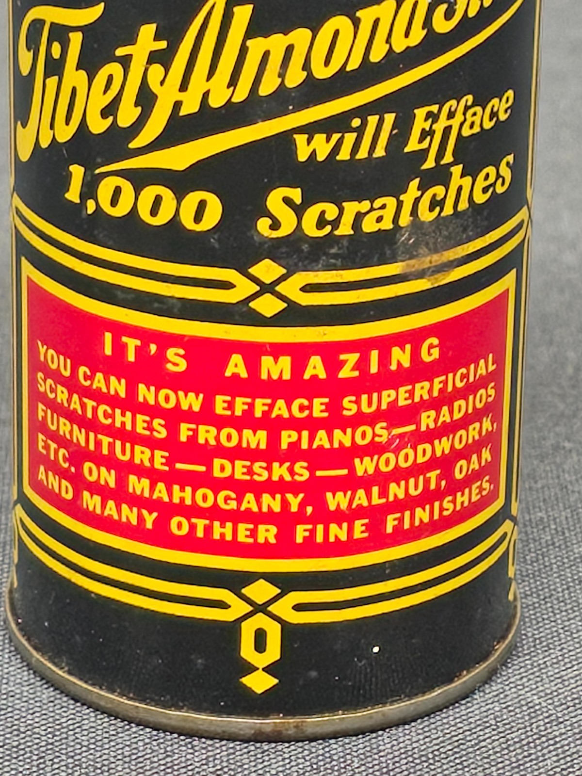 Vintage Zenith Tibet Almond Stick Scratch Remover Advertising Tin With Original