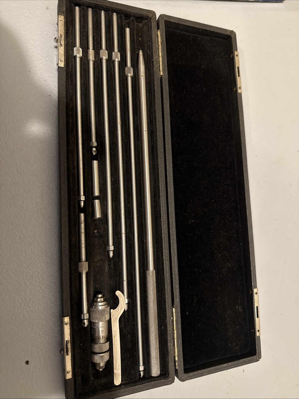 Rare Complete Goodell Pratt Inside Micrometer Set 1218 2″-12″ Original Case Vtg