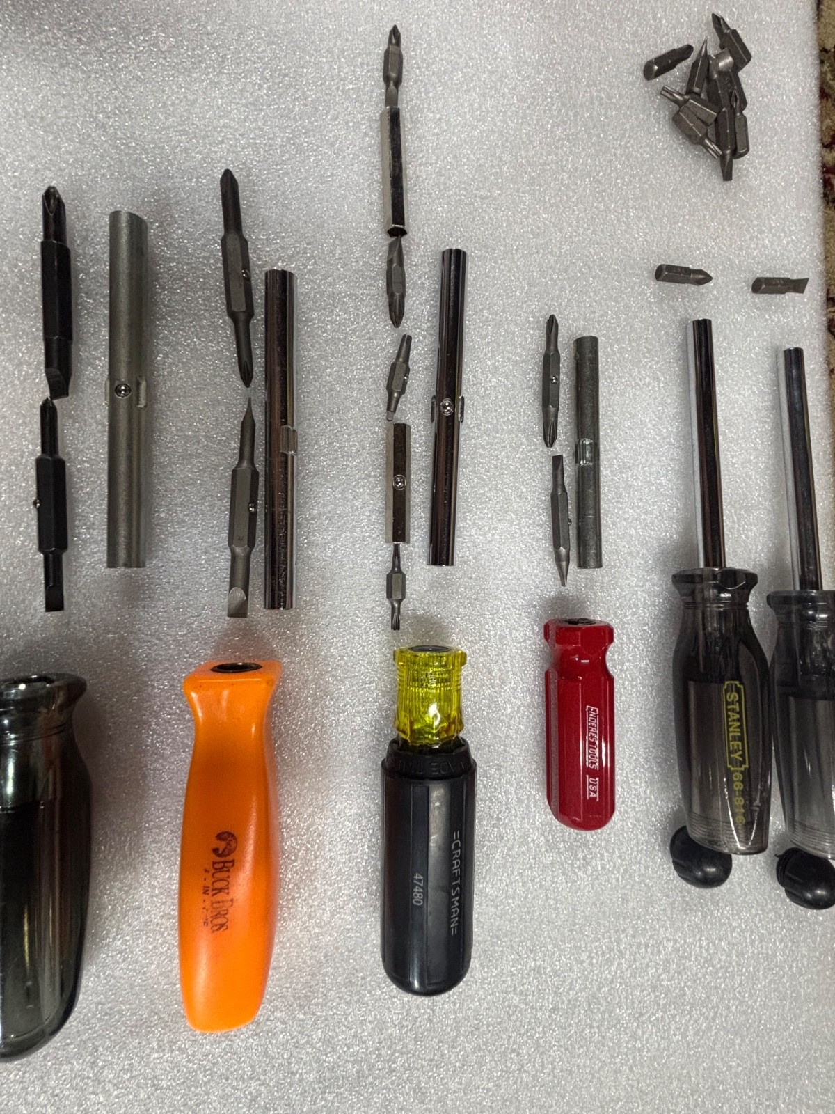 vintage 4 in 1 screwdrivers stanley 66-816, craftsman 47480, buck bros, etc