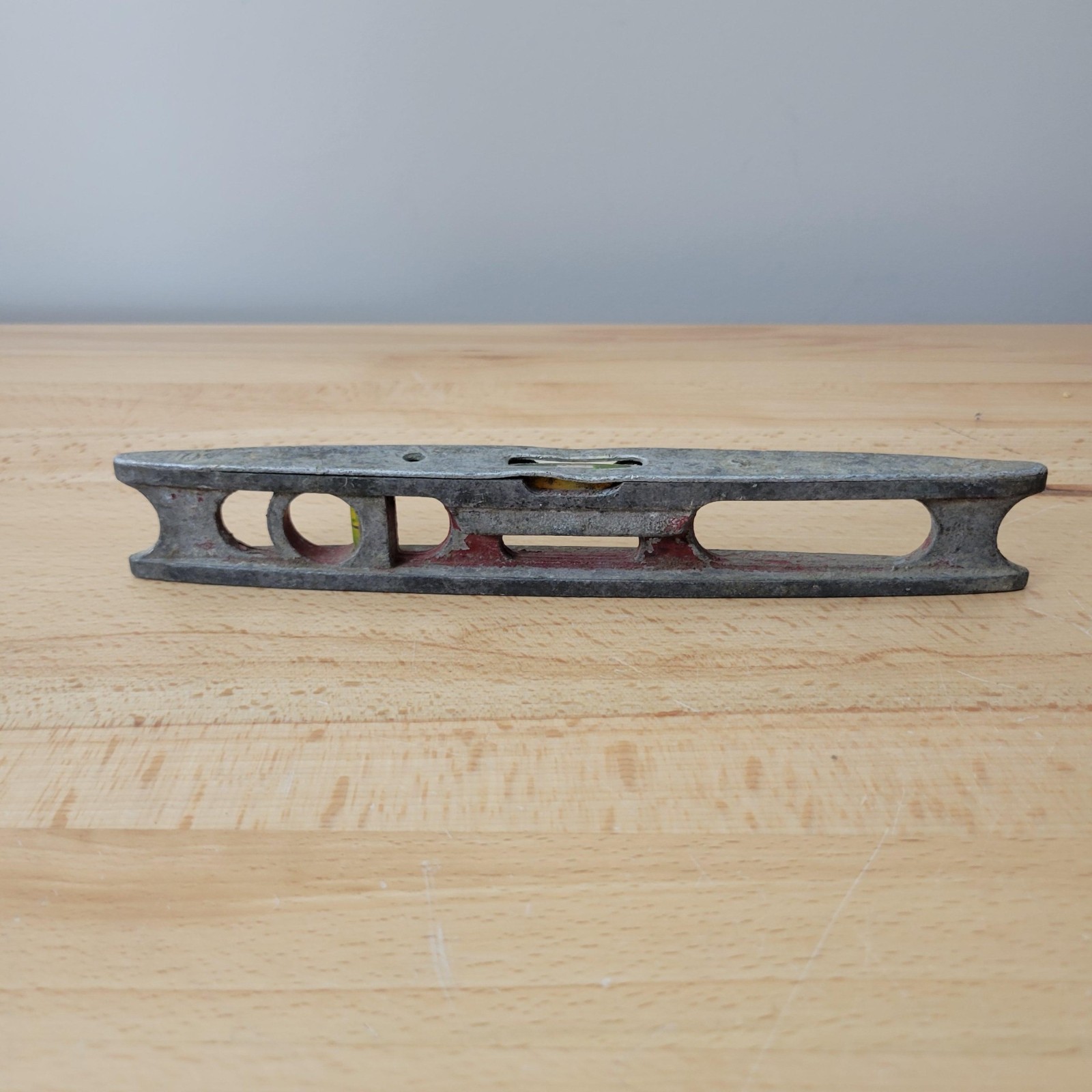Vintage RABONE CHESTERMAN Spirit Level Aluminum Canoe Shape 1950s Bubbles Intact