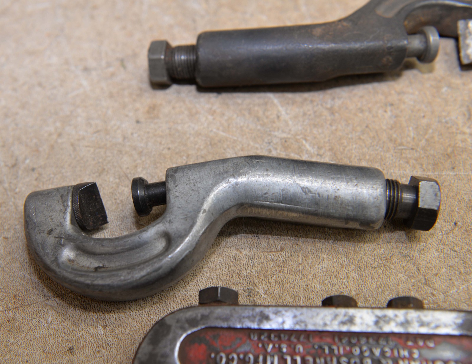 3 bolt & rivet cutter breaker V & B #1 K-D 716 & unmarked blacksmith tool lot