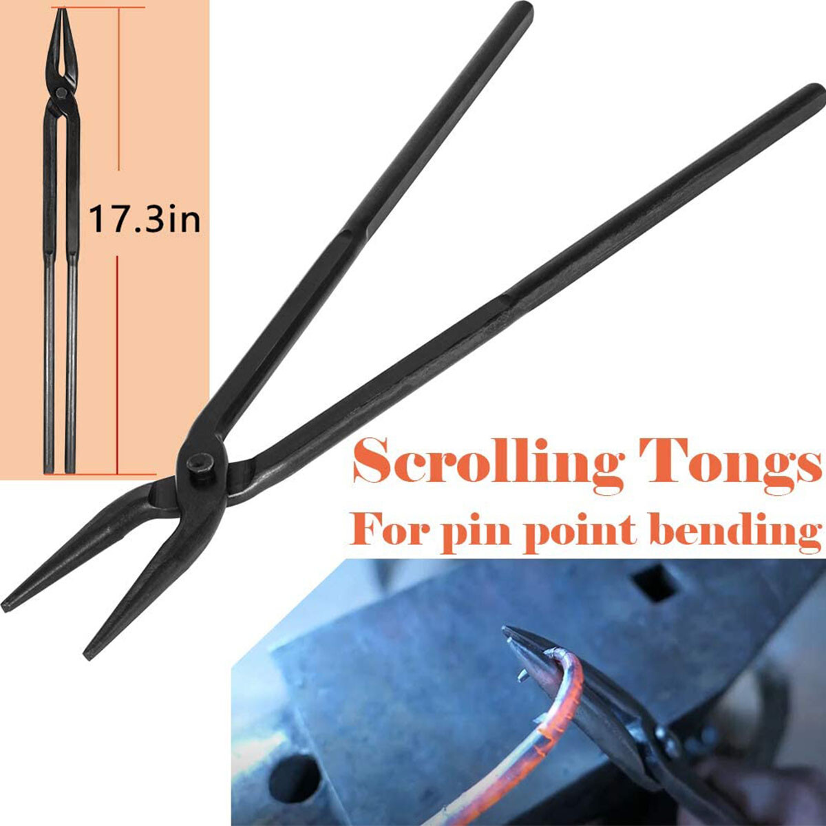 Beginner Blacksmith Tongs Forge Tong Set V-Bolt Tongs Flat Jaw Tong etc 6Pcs/set
