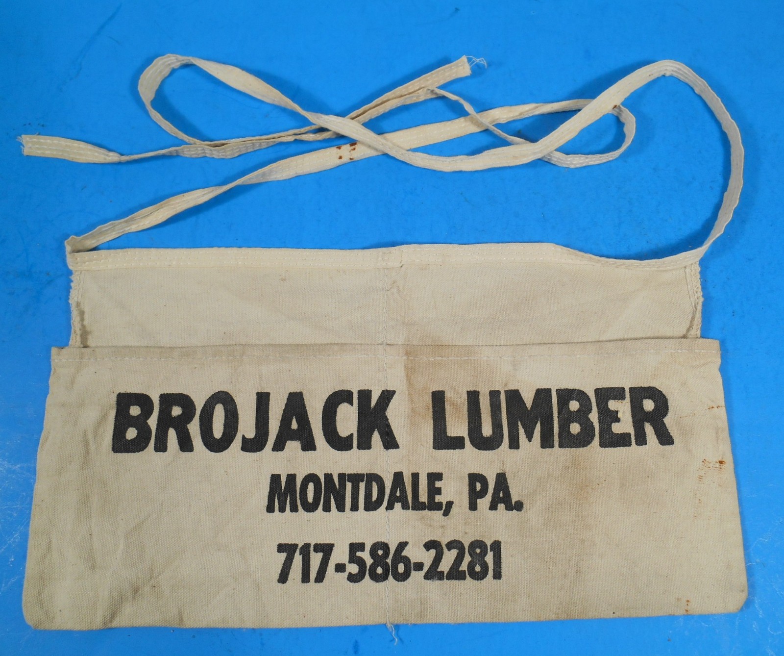 Vintage Carpenter’s Nail Apron Pouch Brojack Lumber, Montdale, PA