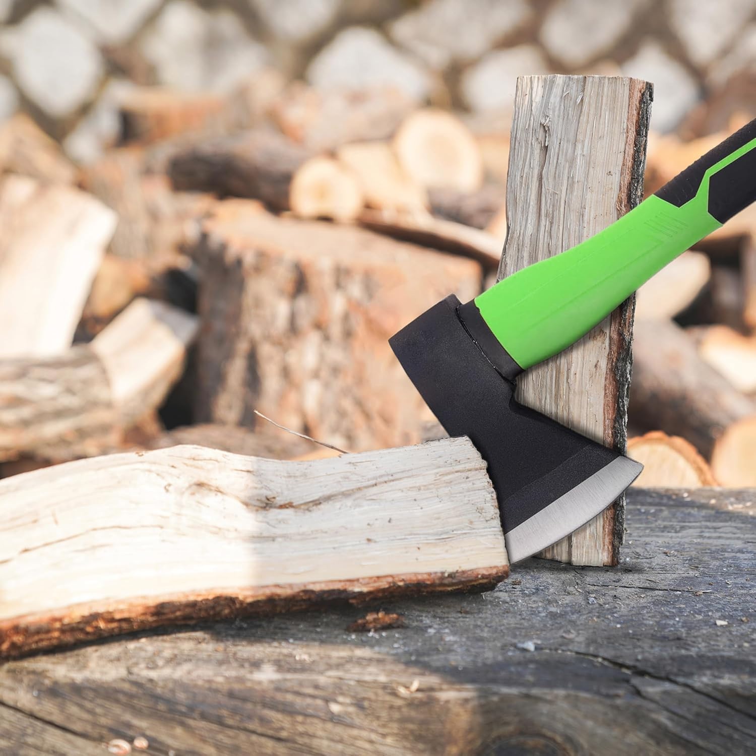 Axe with 14.5″ Fiberglass Handle 600g Head Outdoor Camp Hatchet Forged Steel