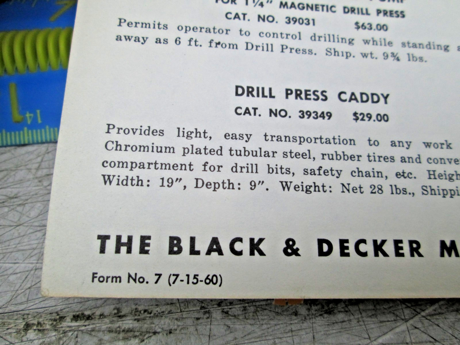 Lot of 2 Black & Decker Industrial Heavy Duty Drill Advertising – Jobber’s 1960