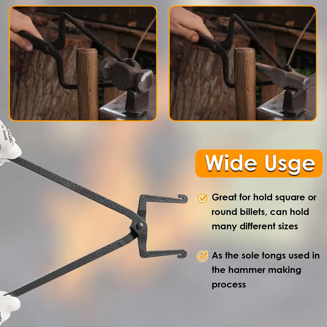 Fiery Furnace Blacksmith Pickup Tong Beginner Bladesmiths Foring Knife Make Tool