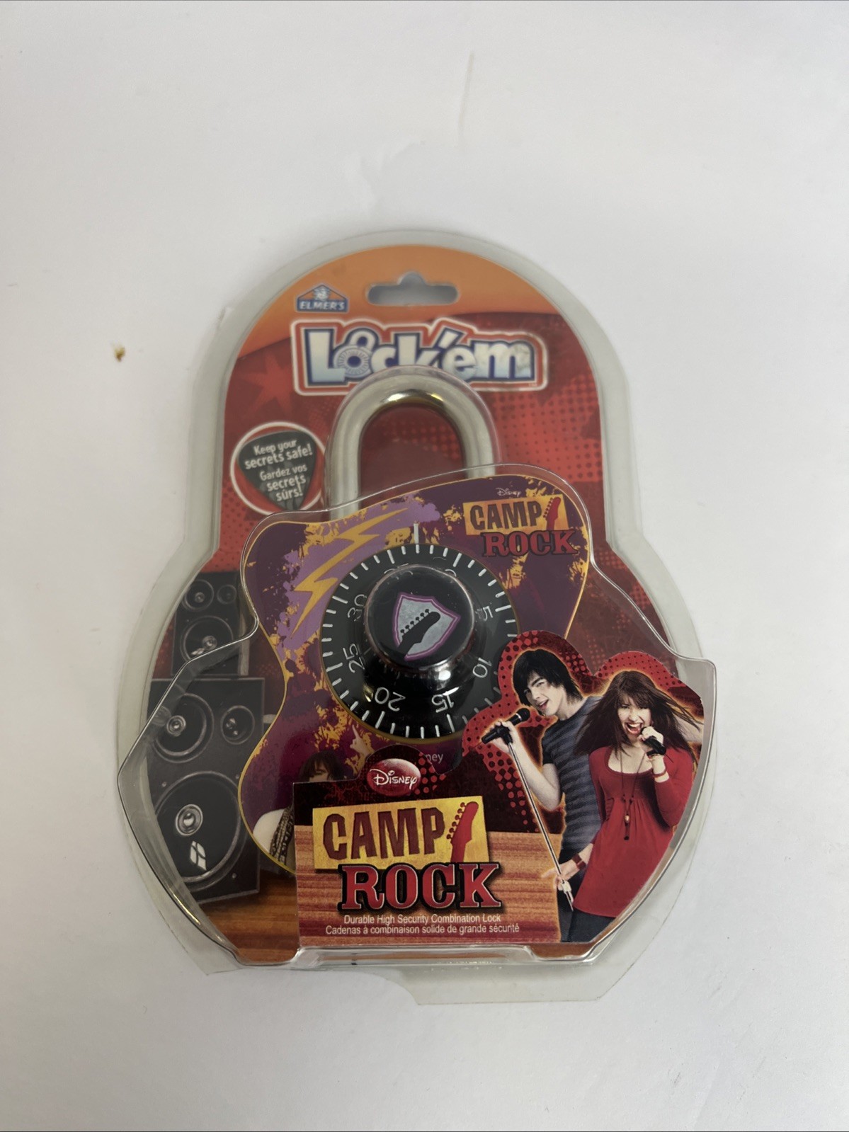 Camp Rock Lock’Em Guitar Shaped Lock Locker Combination Lock NEW 2008