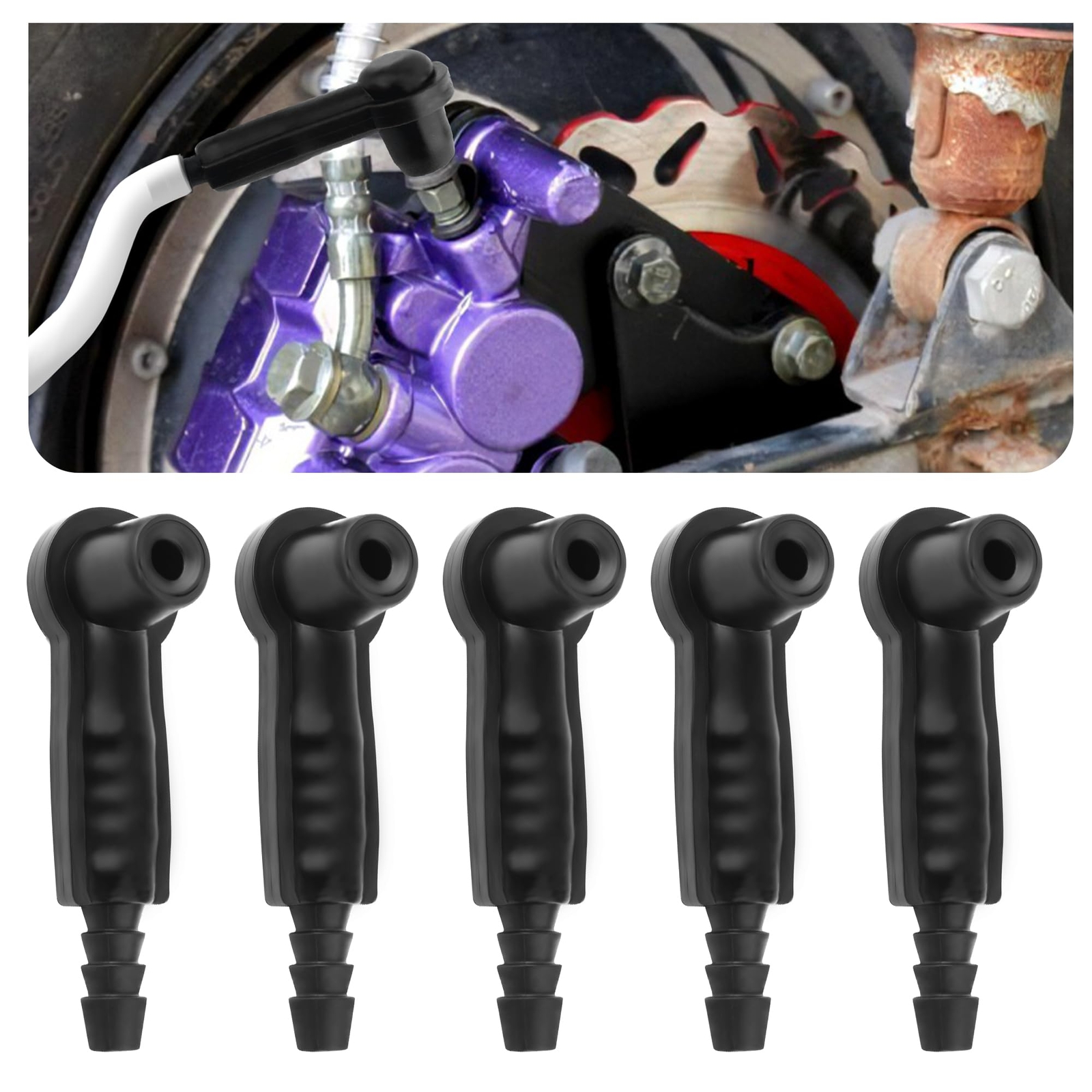 SSNNUU 5PCS Brake Bleeder Adapter Kit,Professional Brake Bleeder Vacuum Pump
