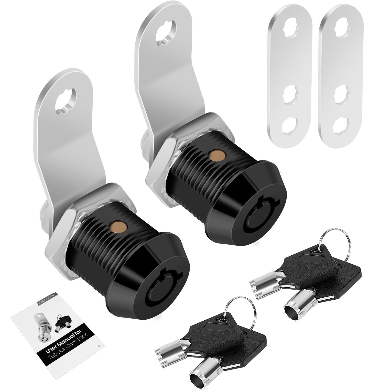 2 Pack Tool Box Cam Locks 5/8 Inch RV Storage Cabinet Locks Keyed Alike