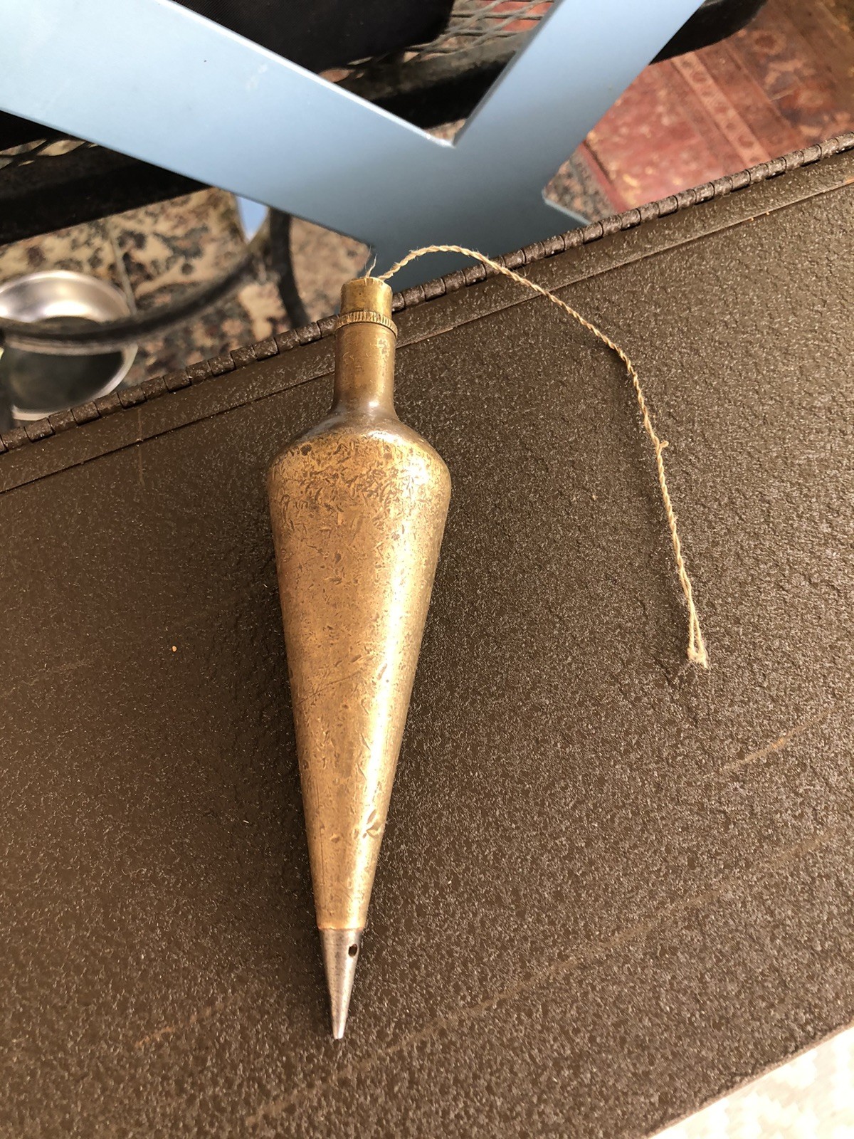 Vintage Antique LARGE SOLID BRASS PLUMB BOB 7” Tall, 1 Pound 7 Ounces