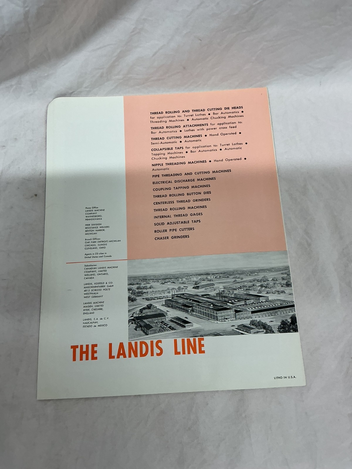 October 1968 Landis Machine Company Thread Tips Bulletin Brochure Pamphlet