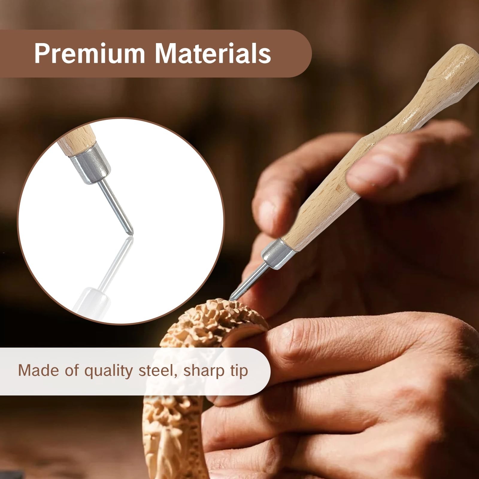 NIIIYTYB V-Tool Wood Carving Chisel 0.06 Inch (1.5mm) Triangular Blade, Alloy…