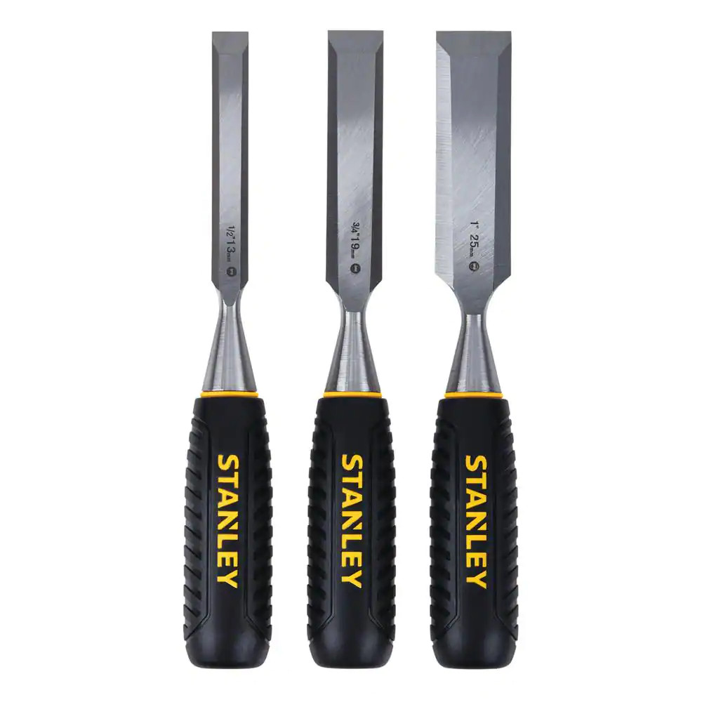 NEW Durable Wood Chisel Set 3-PACK Carbon Steel Blade Rust Resistance Handle