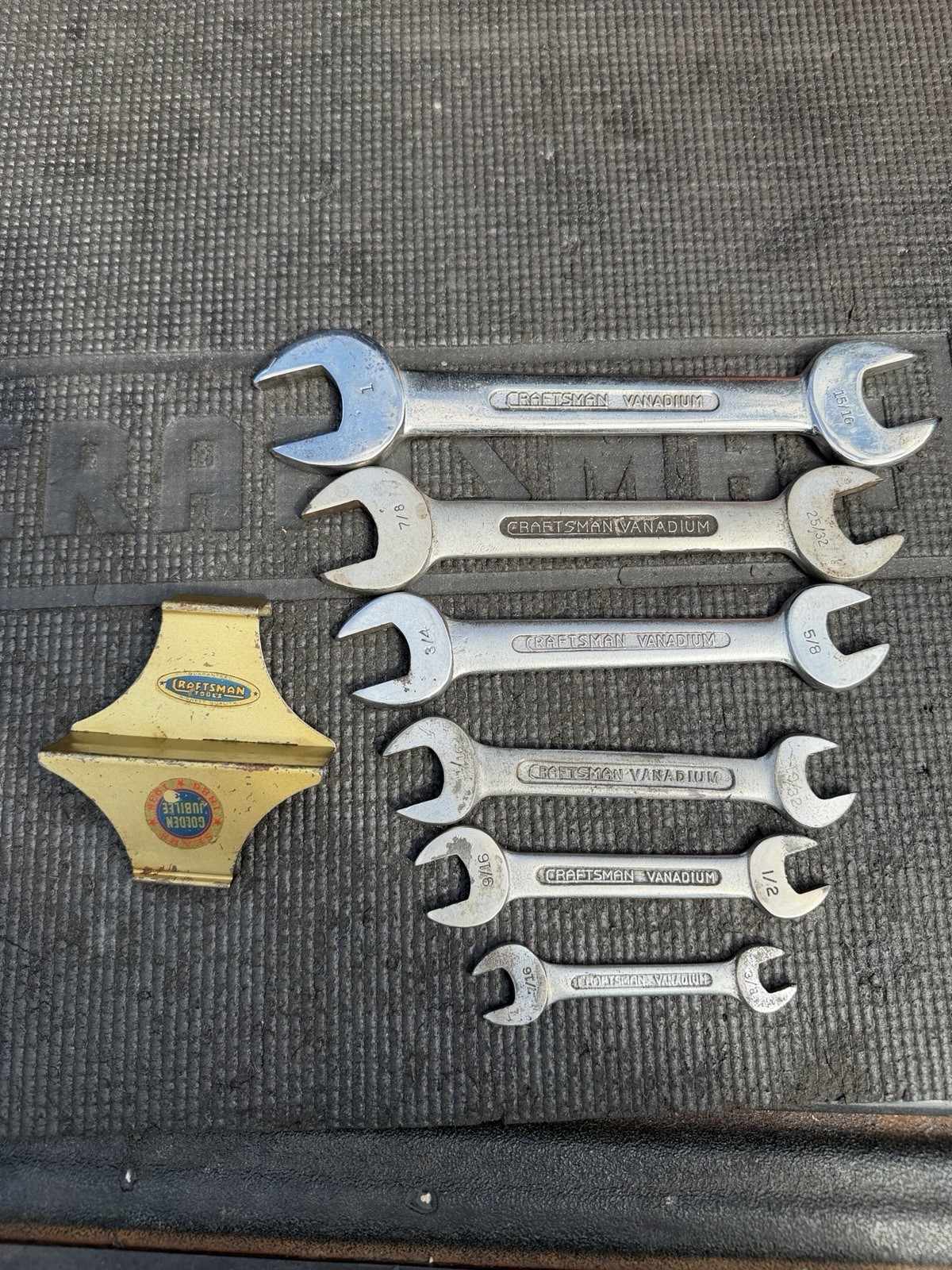Rare Sears Roebuck USA 50yr Golden Jubilee Combination Wrench Clip Set 1886-1936