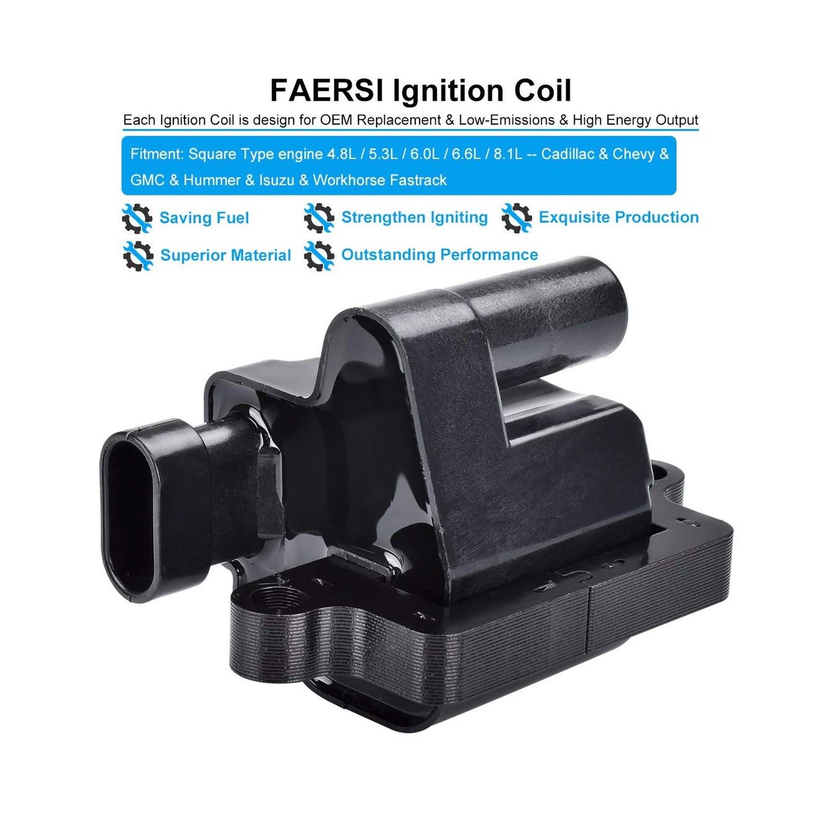 Set of 8 Ignition Coil Pack Compatible with Chevy Silverado, Avalan… Fast Ship