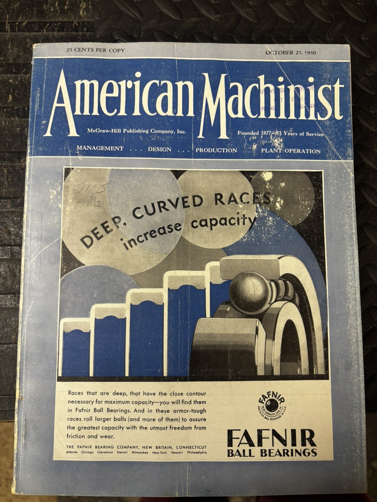 1930 American Machinist, New York. October 2,9,16,23,30 Lot of 5