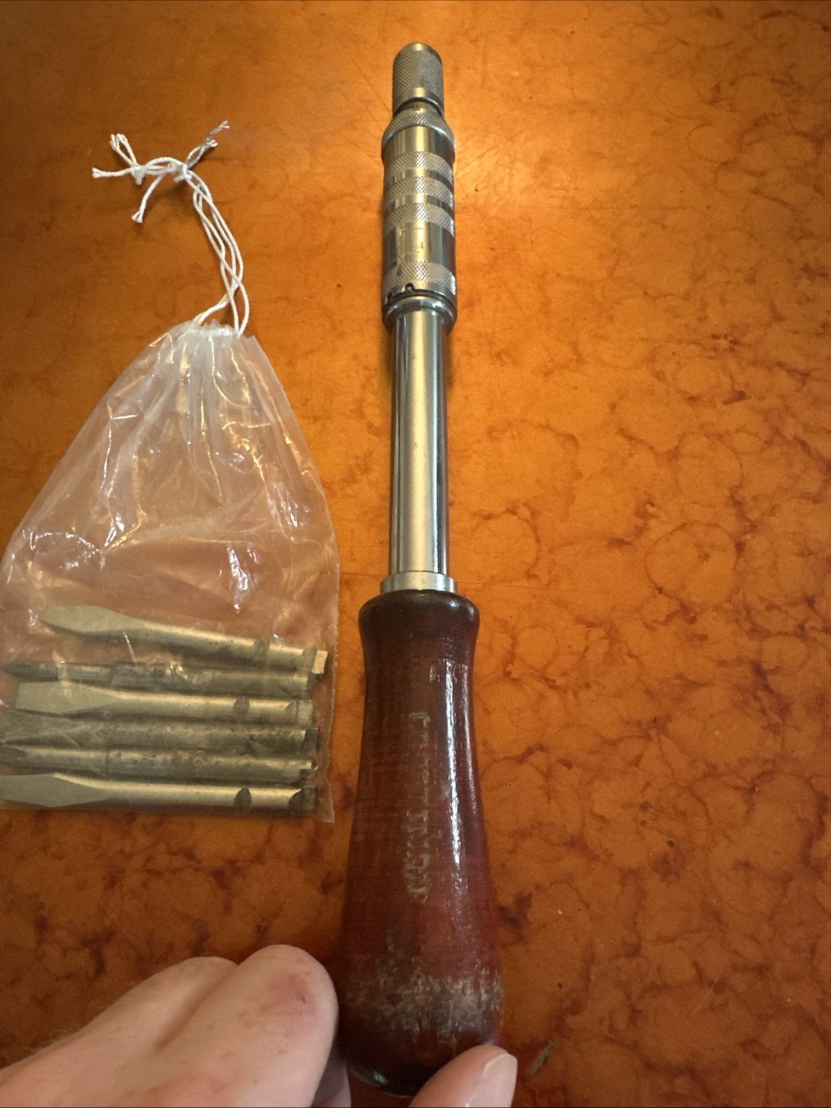 Craftsman Spiral Ratcheting Screwdriver West Germany Vintage + Bits