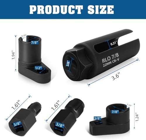5PCS Oxygen Sensor Wrench & Thread Repair Kit, Offset Low Profile O2 Sensor Sock