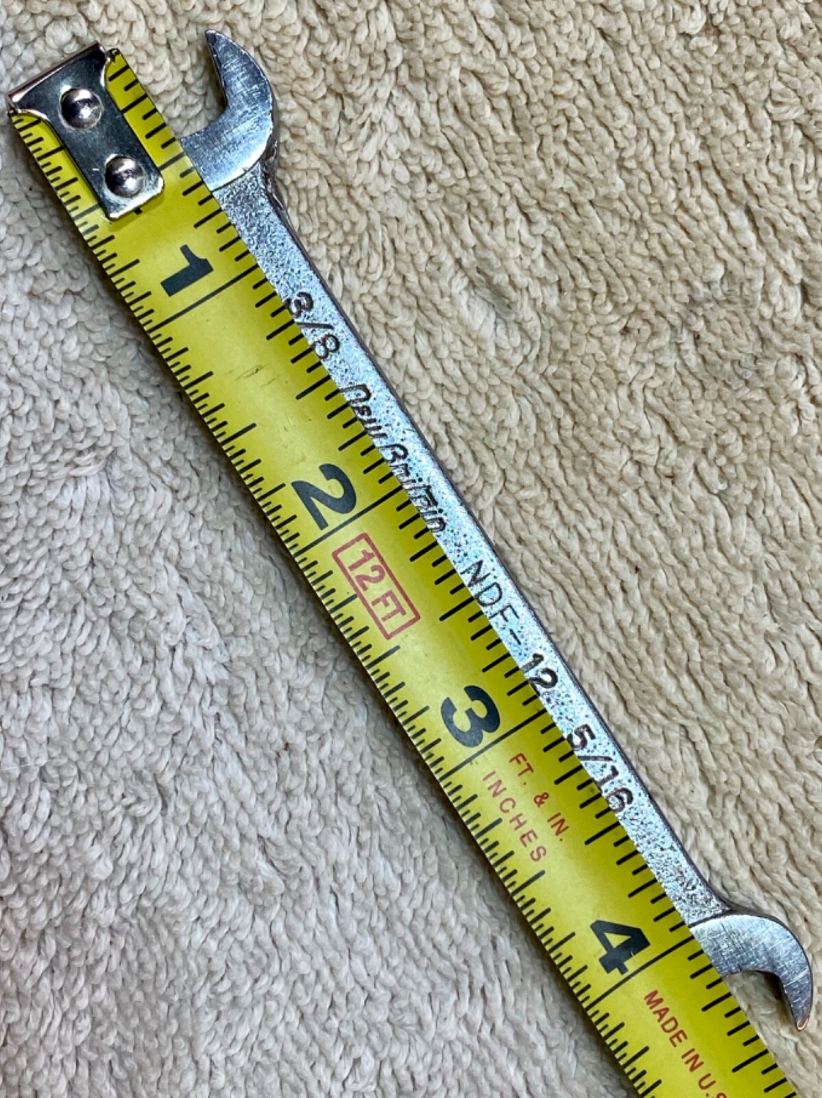 Vintage New Britain 5/16 x 3/8” Open-End Wrench, No. NDF-12, ca 1950’s-1960’s