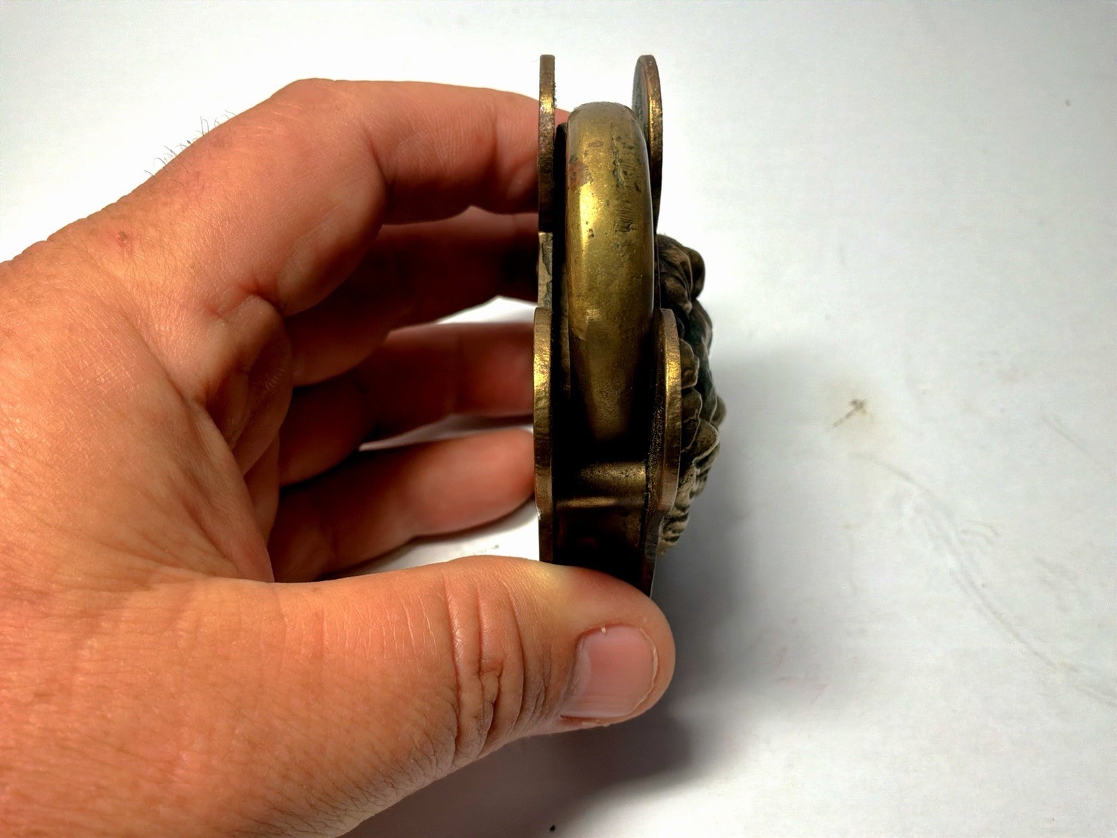 Antique Patent 1896 Large Lion Head #3 Brass Padlock Lock No Key