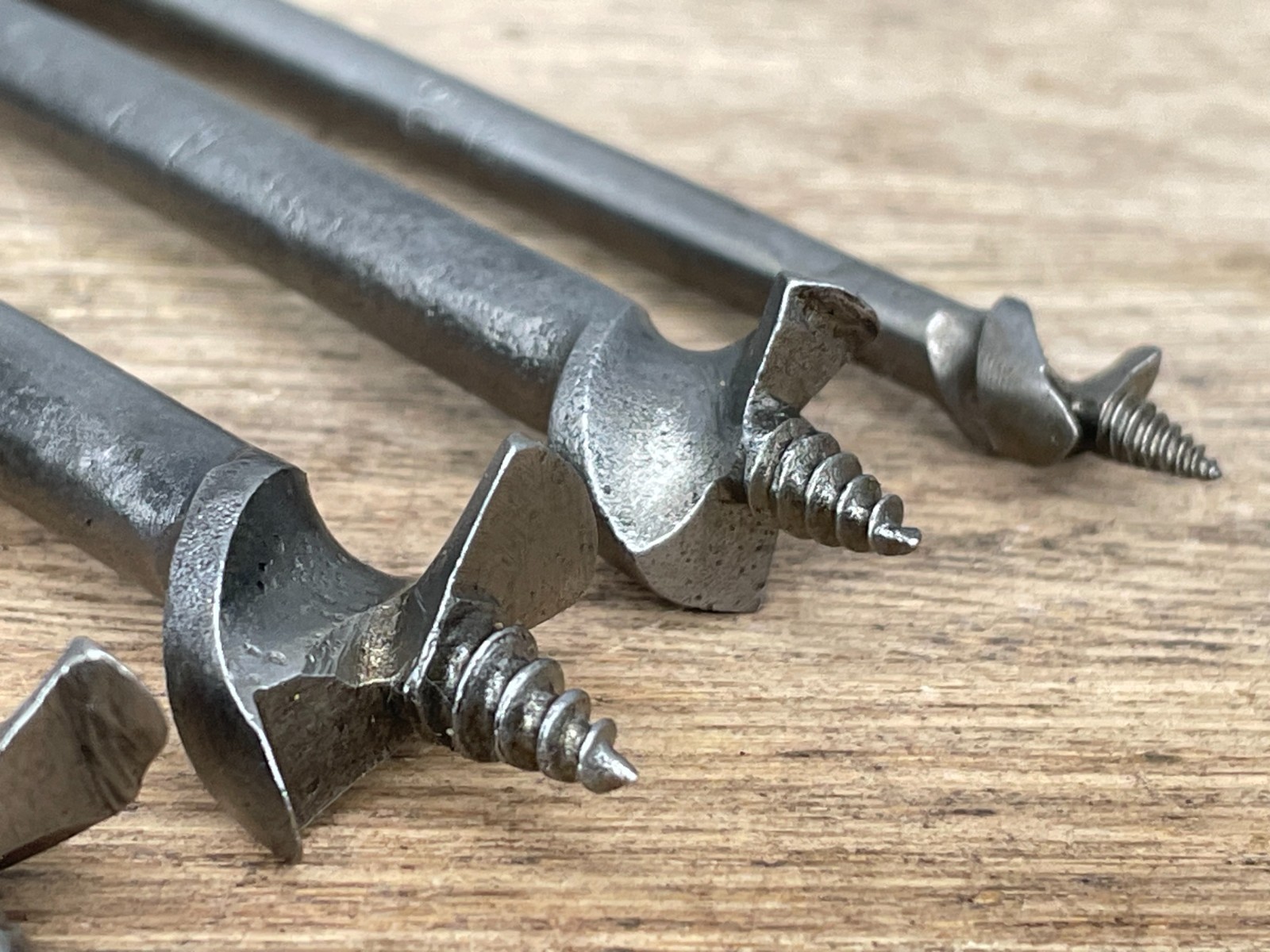 7 Vintage Centre Point Auger Drill Bits 1-1/4″ – 3/8″ Woodworking Bit Ridgway