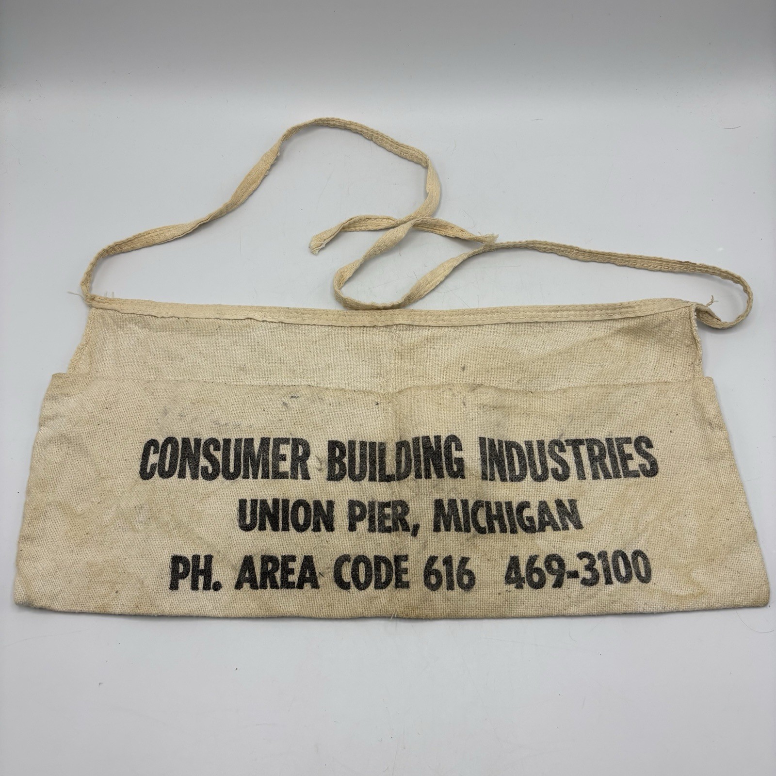Consumer Building Industries Union Pier Michigan Carpenters Nail Apron Vintage