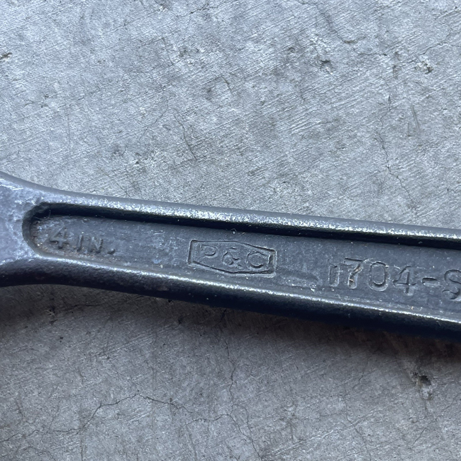 Vintage 4” Adjustable Wrench P & C Tools Black Oxide USA Nice!