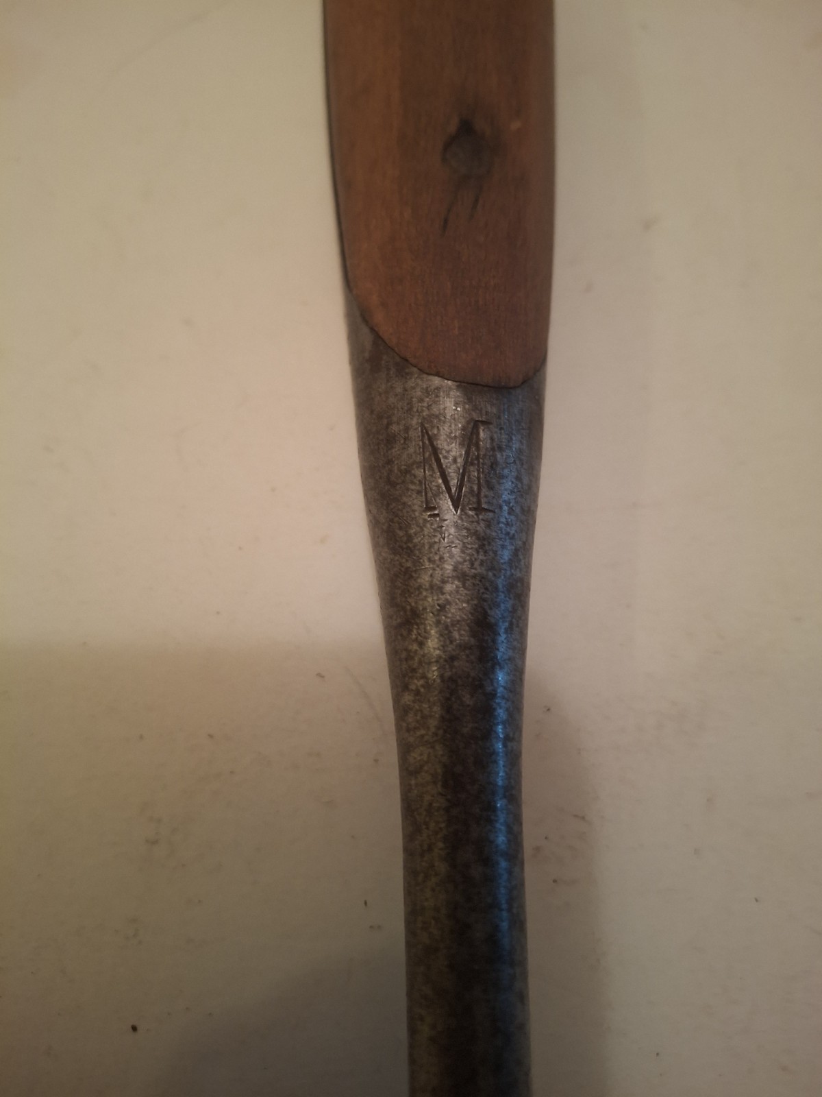 Vintage Split Wooden Handle Flat Head Screwdriver 18 1/2″ long 3/8″ Marked ( M)