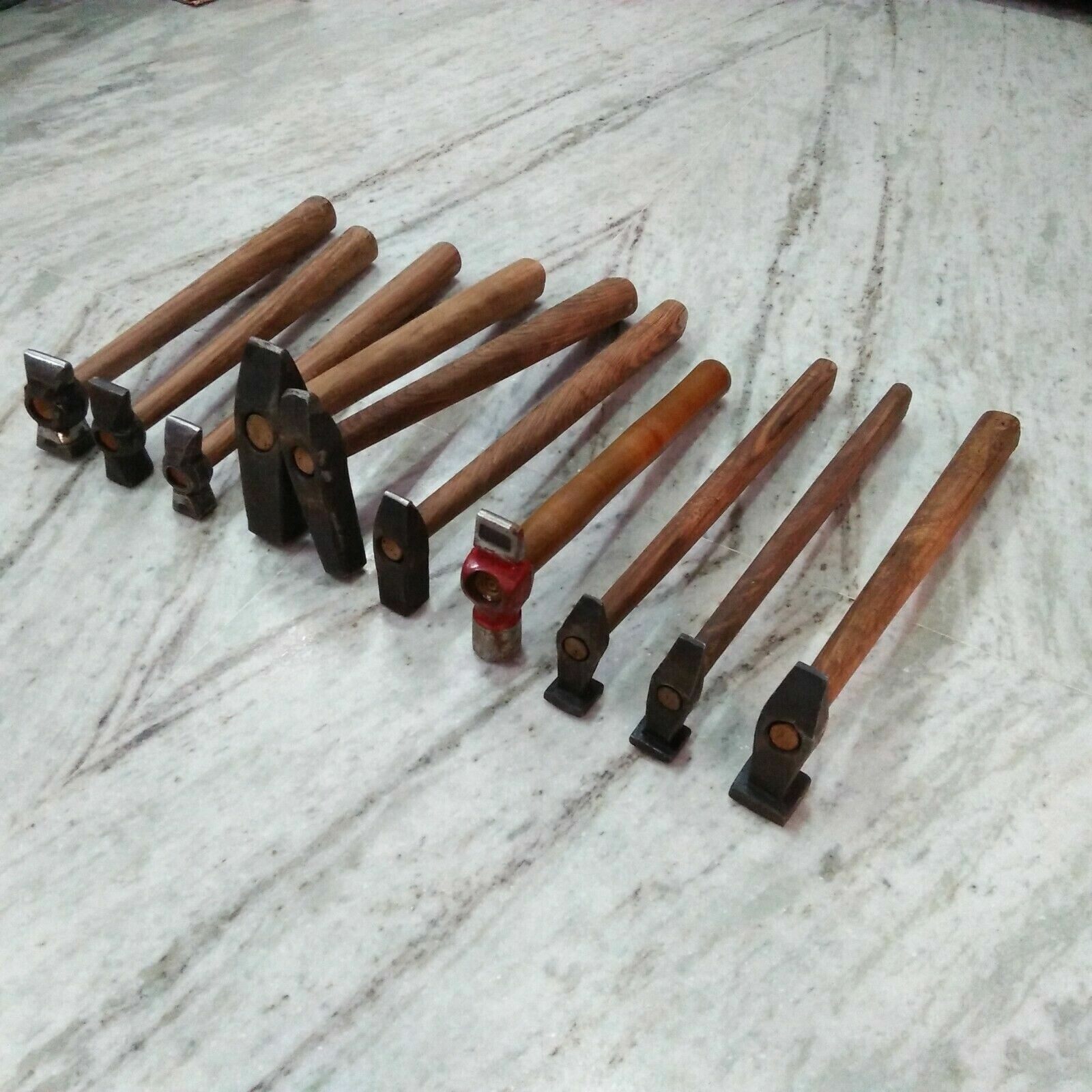 Set of 10 Black Iron Hammer Blacksmith Useful Item Gift for Dad, Husband