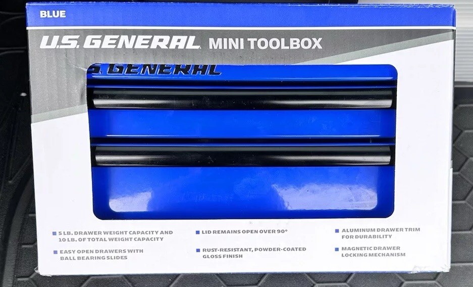 US General Blue Mini Tool Box Brand New Factory Sealed Fresh Out Of Case
