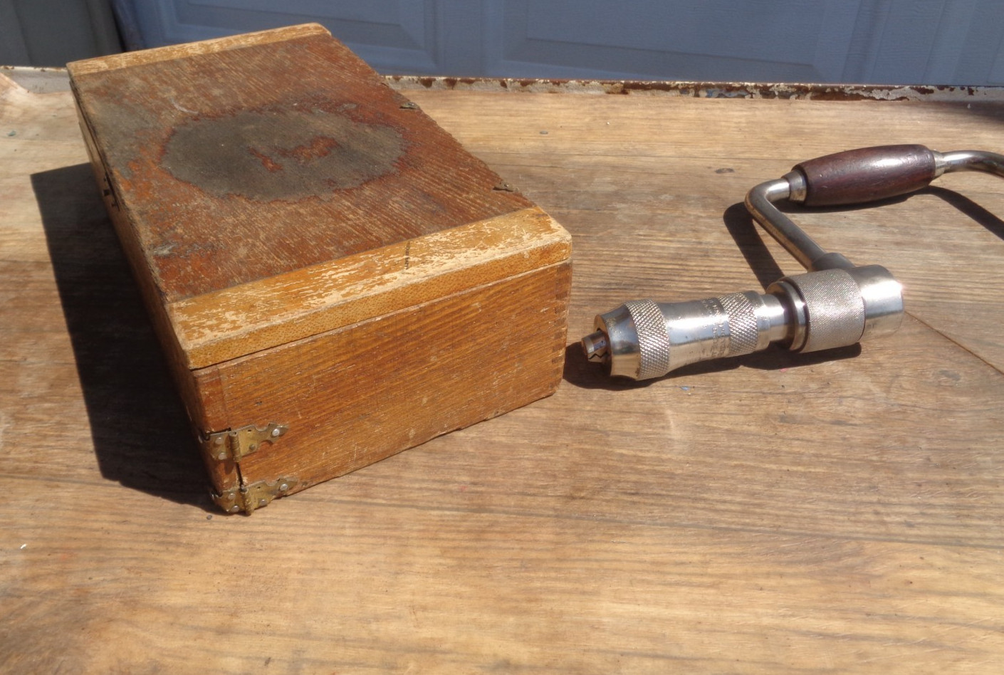 Vintage IRWIN Auger Bit Brace Drill Bits w/original Box & STANLEY #921 Bit Brace
