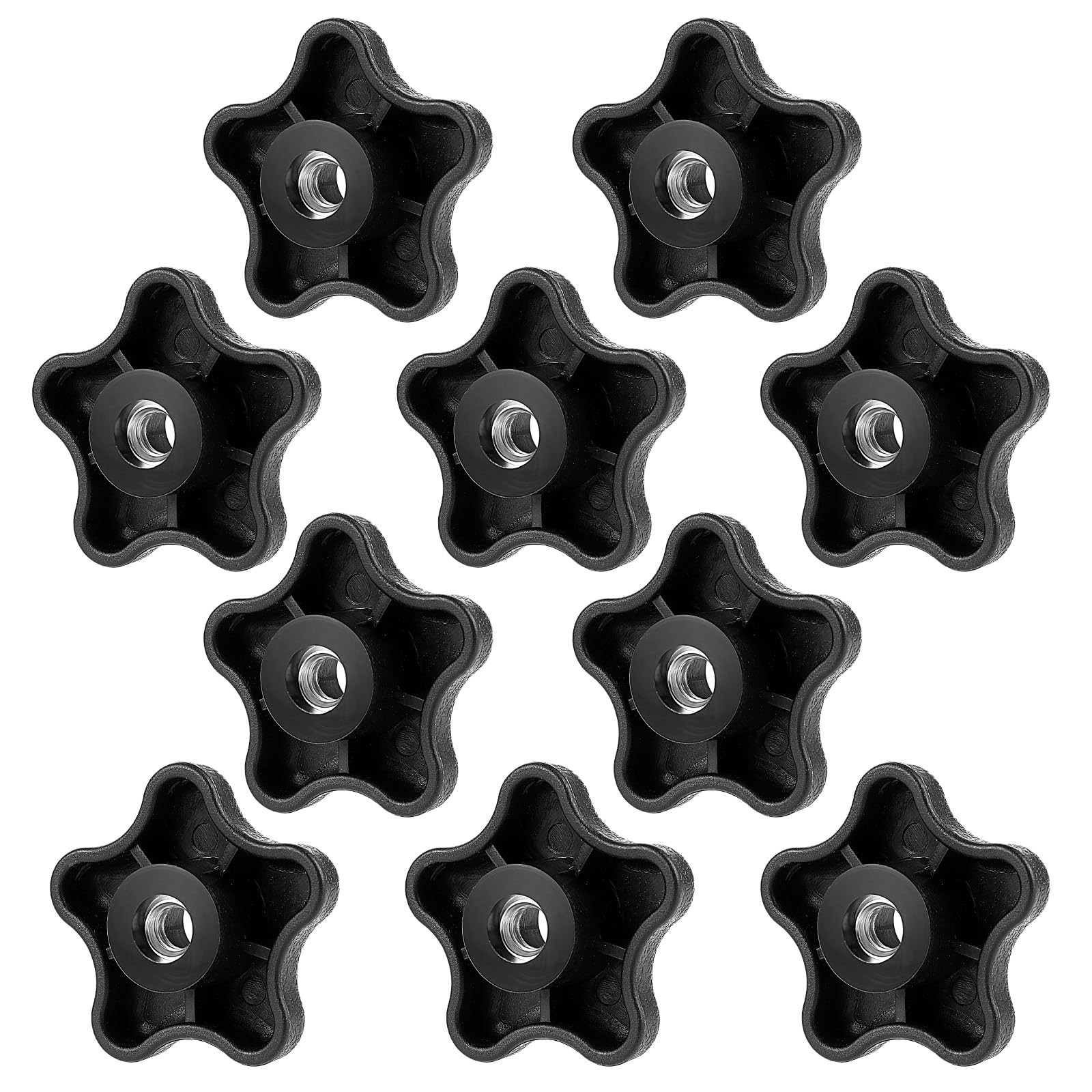JIEYAO 10 Pcs 5/16″ 18 Female Thread T Track Bolts Jig Knobs, Plastic Black