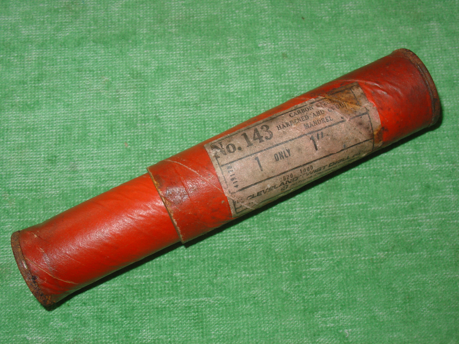 VINTAGE CLEVELAND TWIST DRILL No.143 “”STORAGE TUBE ONLY”” MADE IN USA