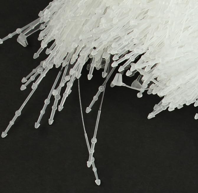 SIDAZON 3 Inch 500 Pcs Plastic Fasteners Hang Tags Clear 3“ 500pcs,