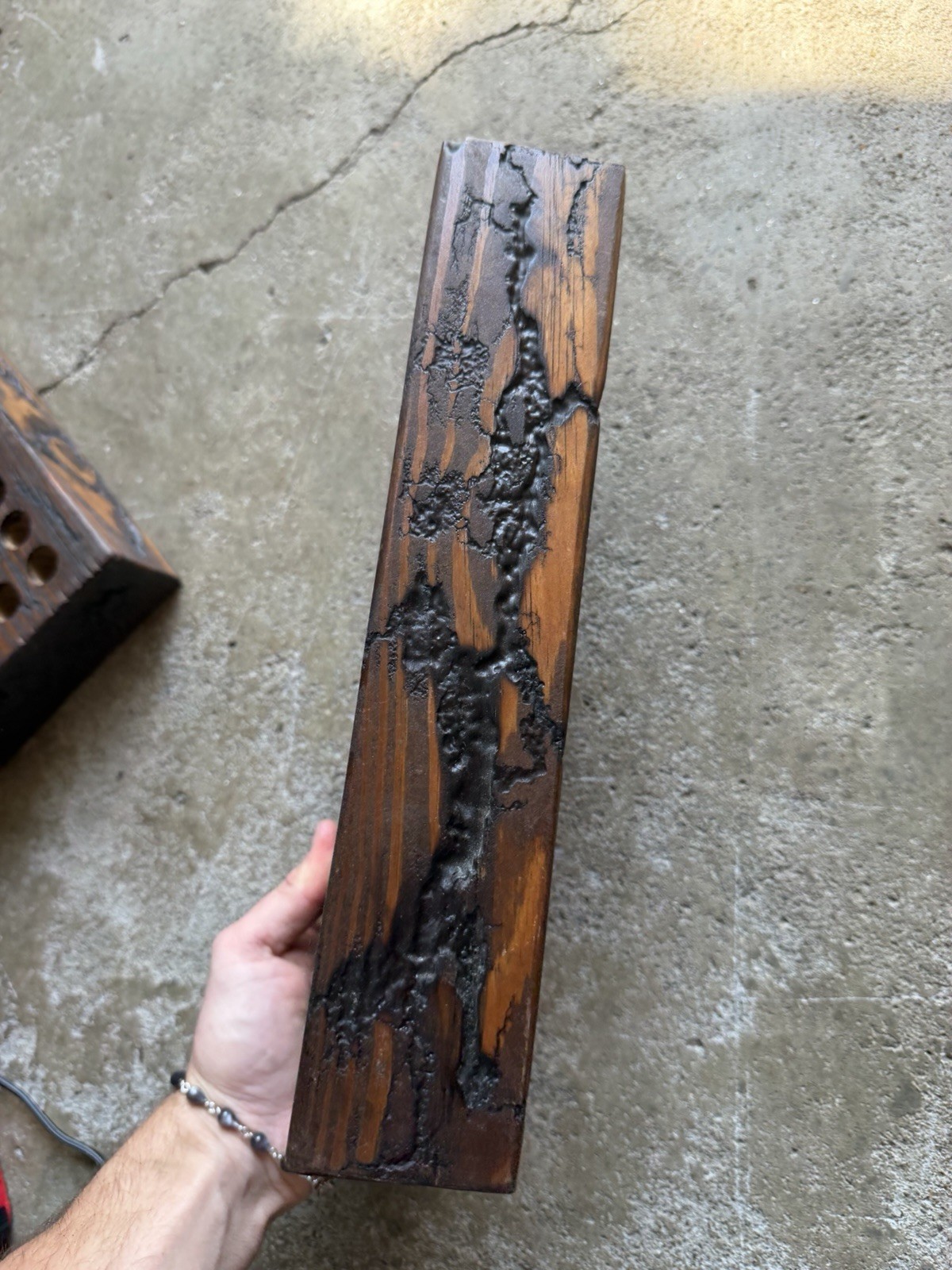 Antique Vintage Walnut ? Wood Tool Organized Holder Dark Patina
