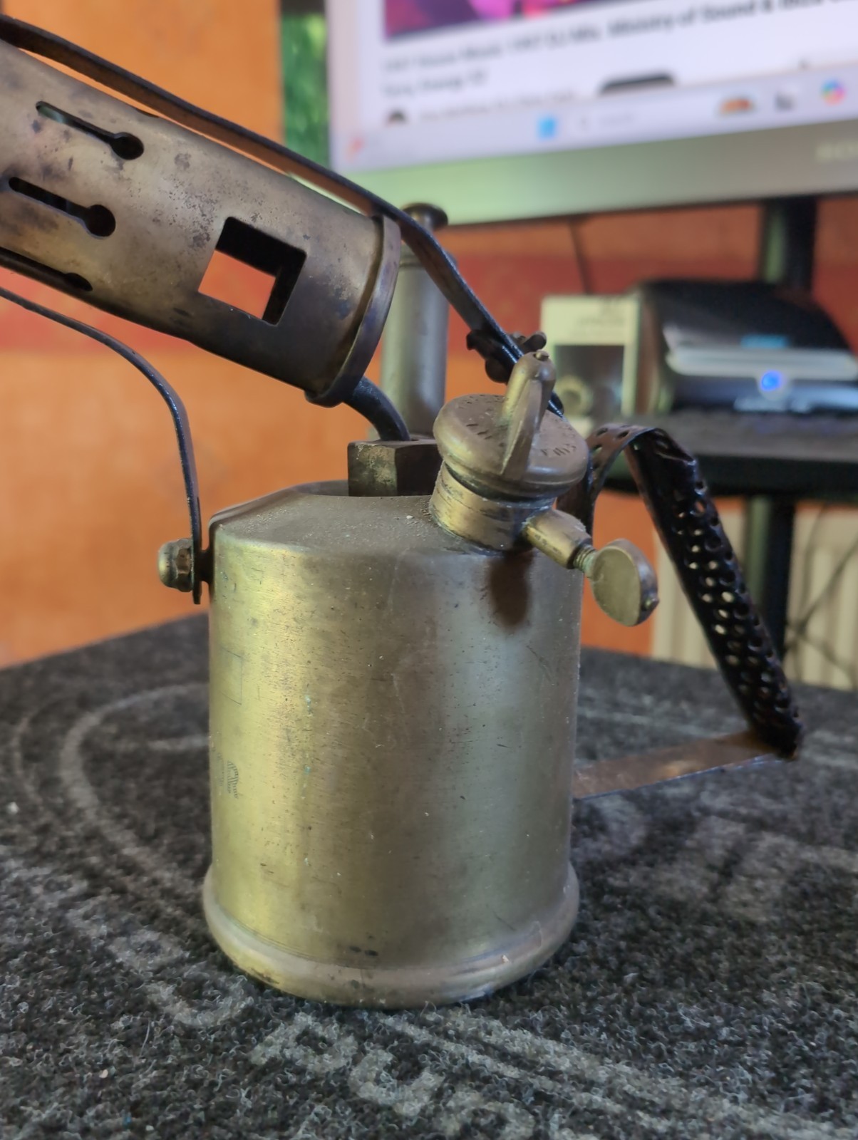 Vintage MONITOR No. 26 Brass Paraffin Blow Torch Lamp Tool Untested S297