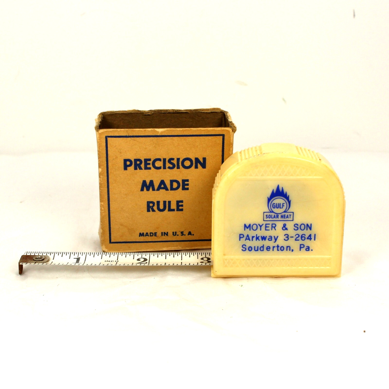 Vintage Gulf Oil Solar Heat Pocket Tape Measure Advertising – Made in USA