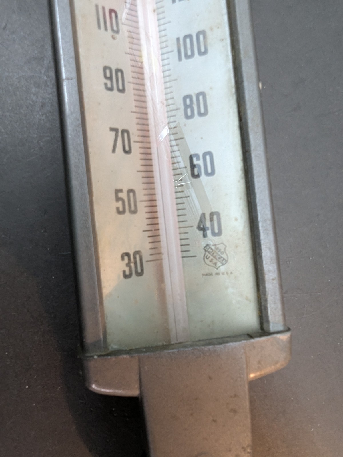 American Stratford Conn Angle Industrial Steampunk Large Thermometer 0-240 USA