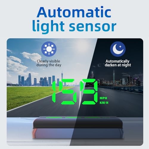 HUD Head Up Display for Car Speedometer – MPH KM/H – Overspeed Alarm