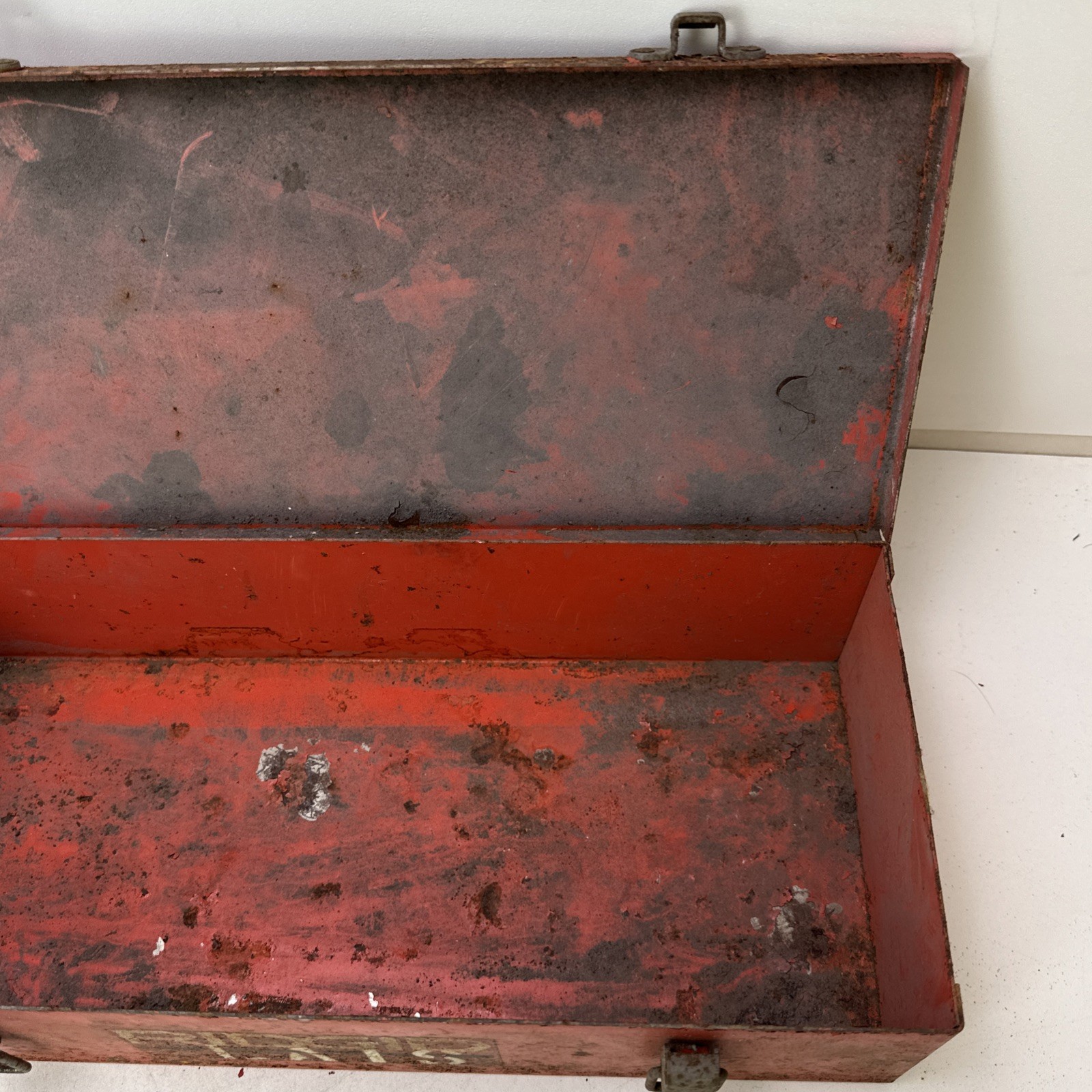 Vintage Ridgid Tool Box Red Metal LAIS As Is